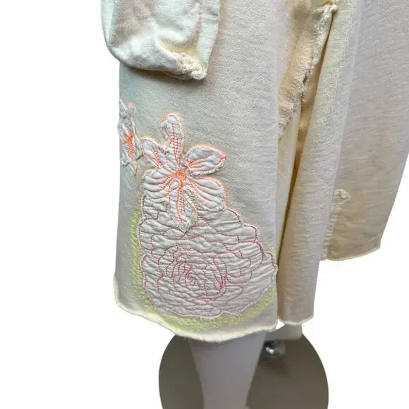 Gold Hawk Butter Yellow Embroidered Cotton Terry Skirt sz M NWT - Picture 5 of 11